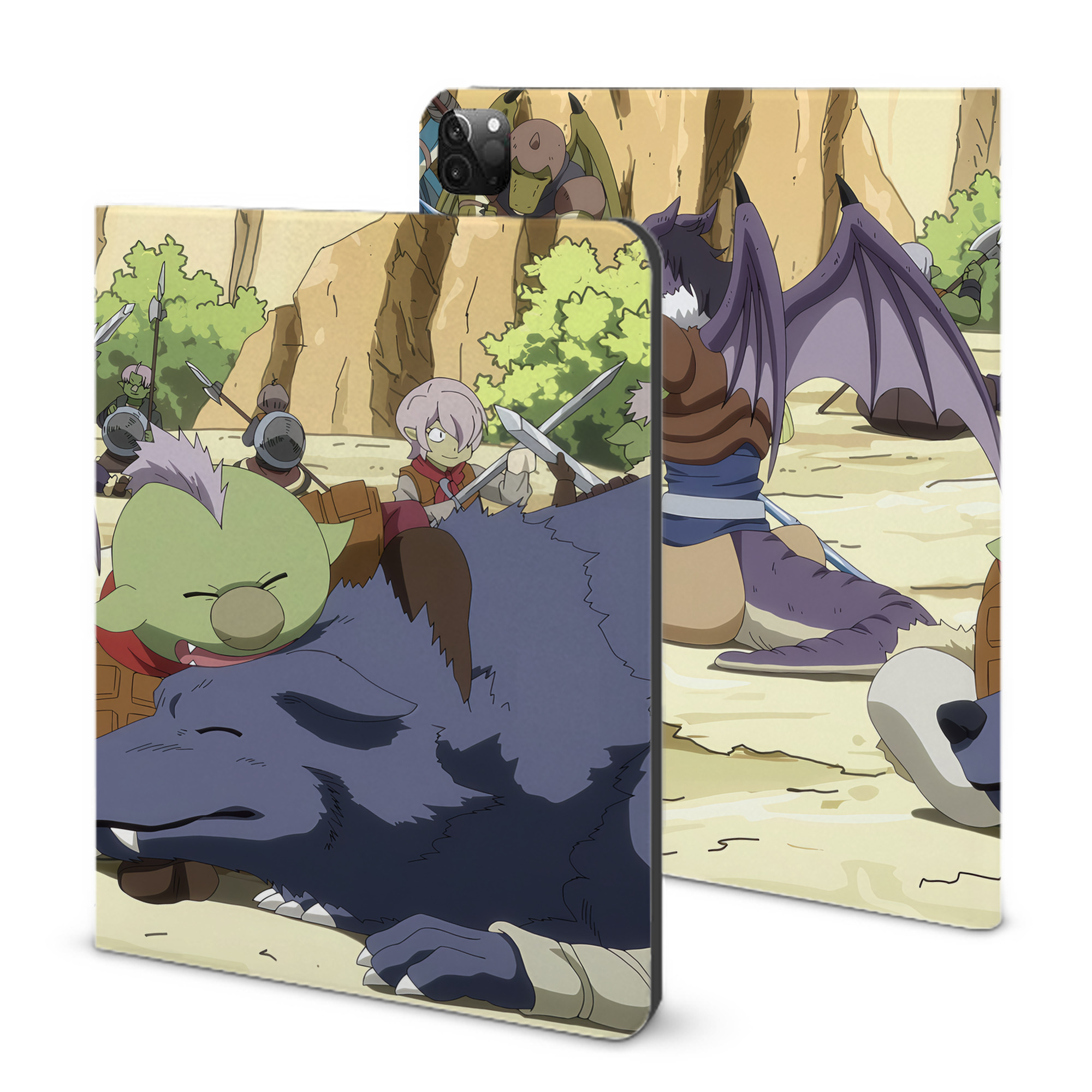 （画像用） 転スラ Regarding Reincarnated to Slime IPadケース ペンホルダー付き ブックスタイルデザイン